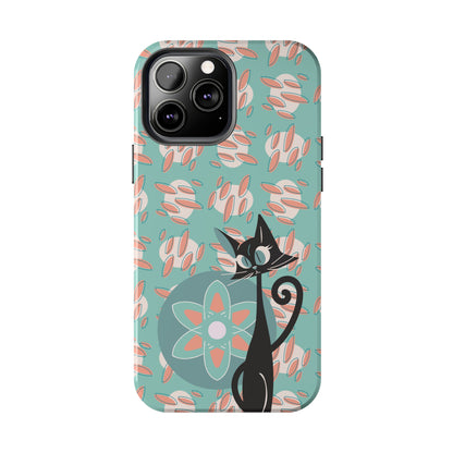 Atomic Cat, Mid Century Modern Funky Fun Smart Phone Tough Phone Cases