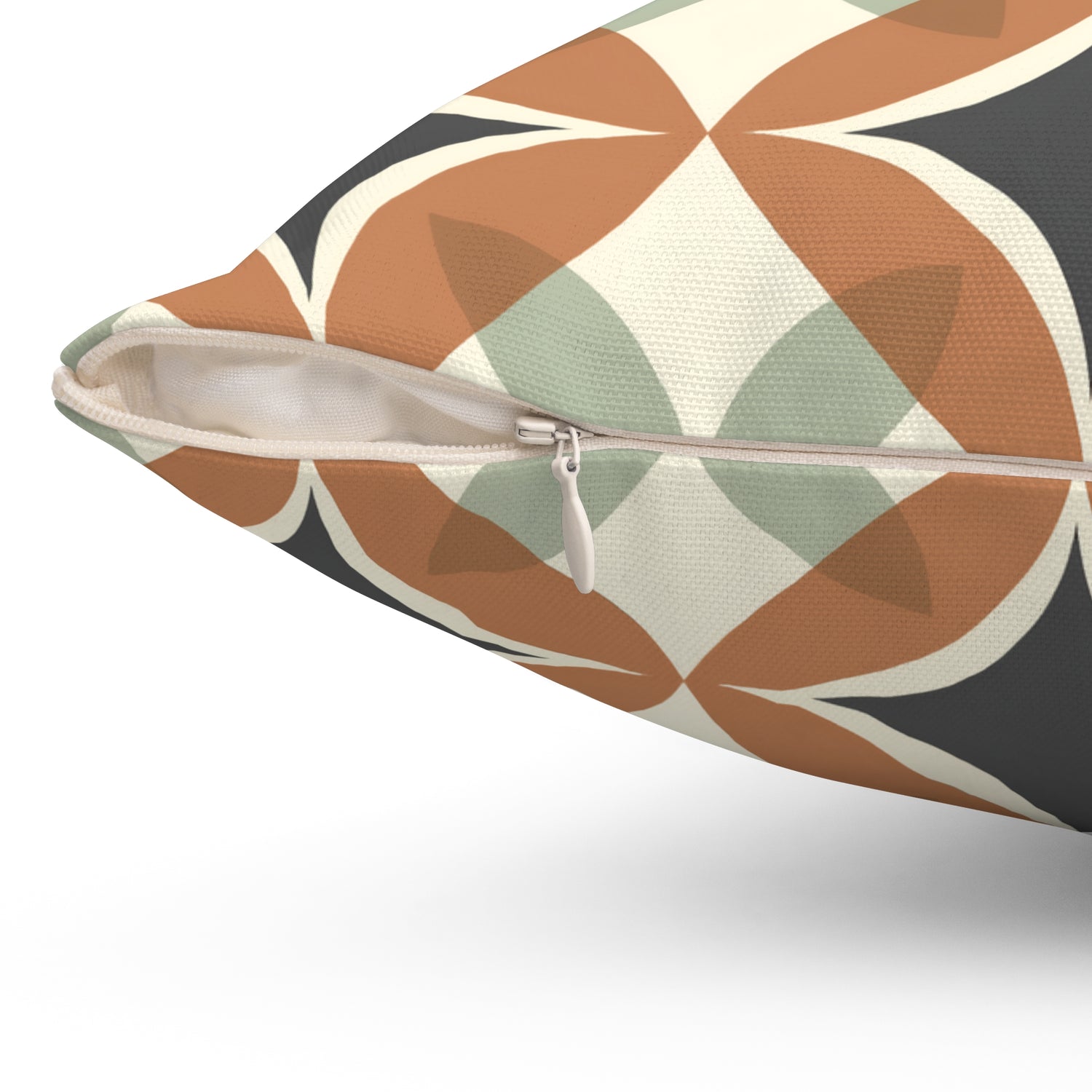 Mid Century Modern Interlocking Geometric, Terracotta Sage Charcoal Pillow Cover and Insert - Mid Century Modern Gal