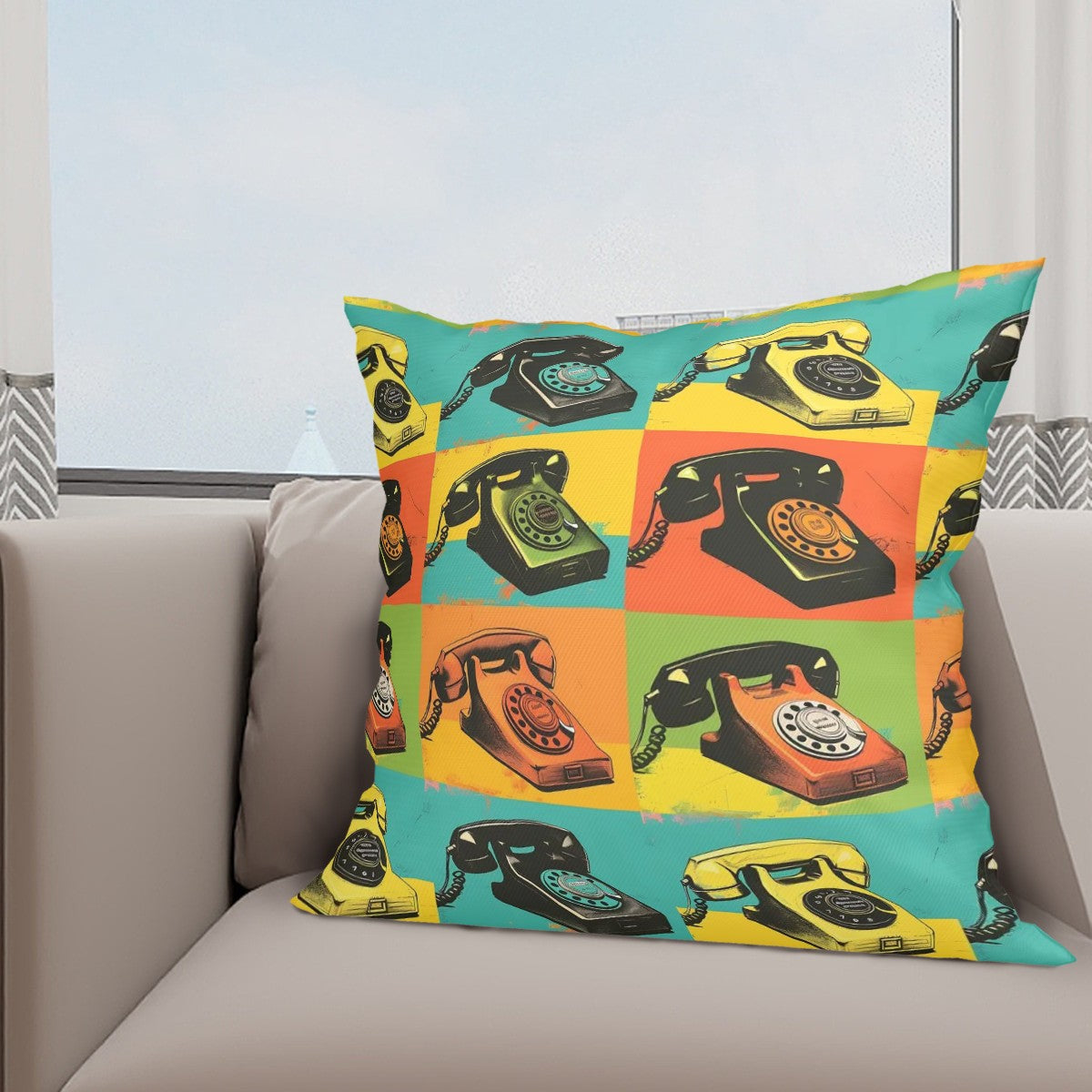Mid Century Modern Groovy Mod Pillow Covers, Orange Teal Motifs - Mid Century Modern Gal