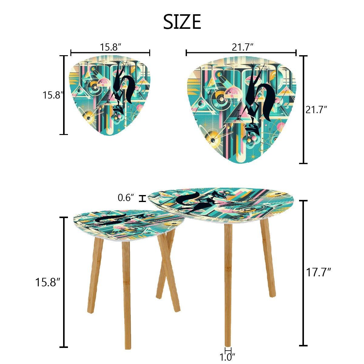 Mid Century Modern Barware Sexy Atomic Kitty Martini Retro Nesting Tables - Mid Century Modern Gal