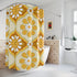 70s Flower Power Groovy Retro Bold Floral, Golden Yellow, Brown  MCM Shower Curtain - Mid Century Modern Gal