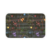 Mid Century Modern Atomic Space, Dark Gray Mid Modernist Bath Mat Home Decor 34" × 21"