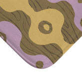 Mid Century Modern Googie Design, Brown, Mustard Yellow, Light Purple, Modern Bath Mat Home Decor 34" × 21"
