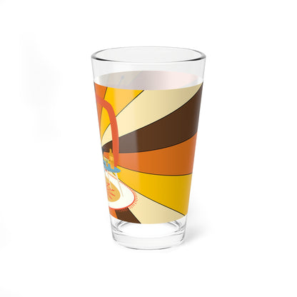 Retro Doxie Weiner Dog, Dachshund Groovy Mod Vintage Cocktail Mixing Glass with Playful Dog Design - 16oz - Mid Century Modern Gal