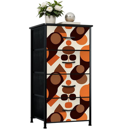 60s Mod Brown Orange Retro Mid Century Modern 4-Drawer Dresser - Mid Century Modern Gal