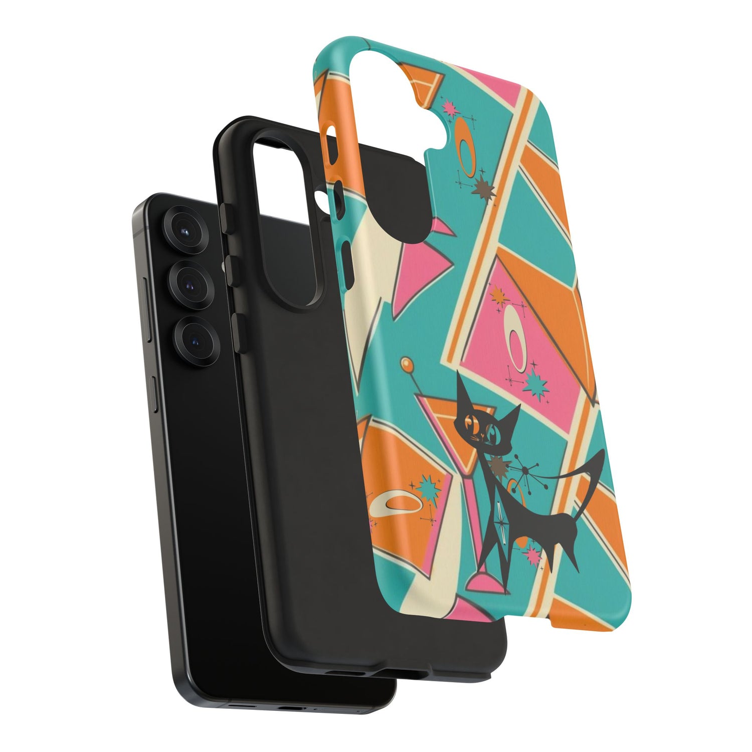 Atomic Cat Mid Mod Retro Cat Phone Case - Tough Cases for Stylish Cat Lovers