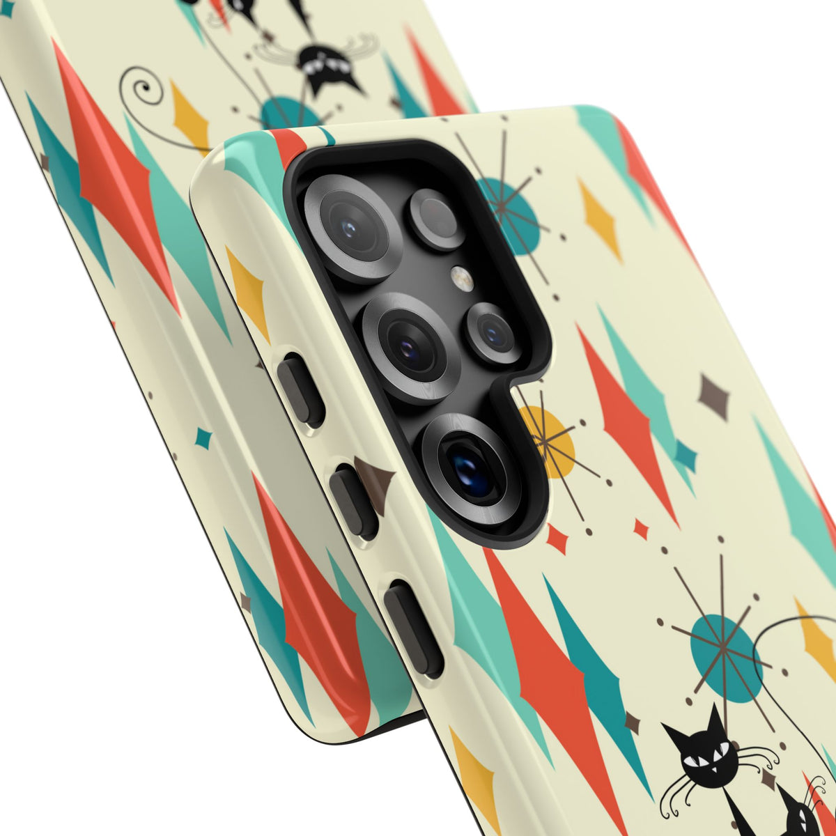 Atomic Kitty Cat, Mid Mod Franciscan Pattern, Kitsch Tough Phone Cases