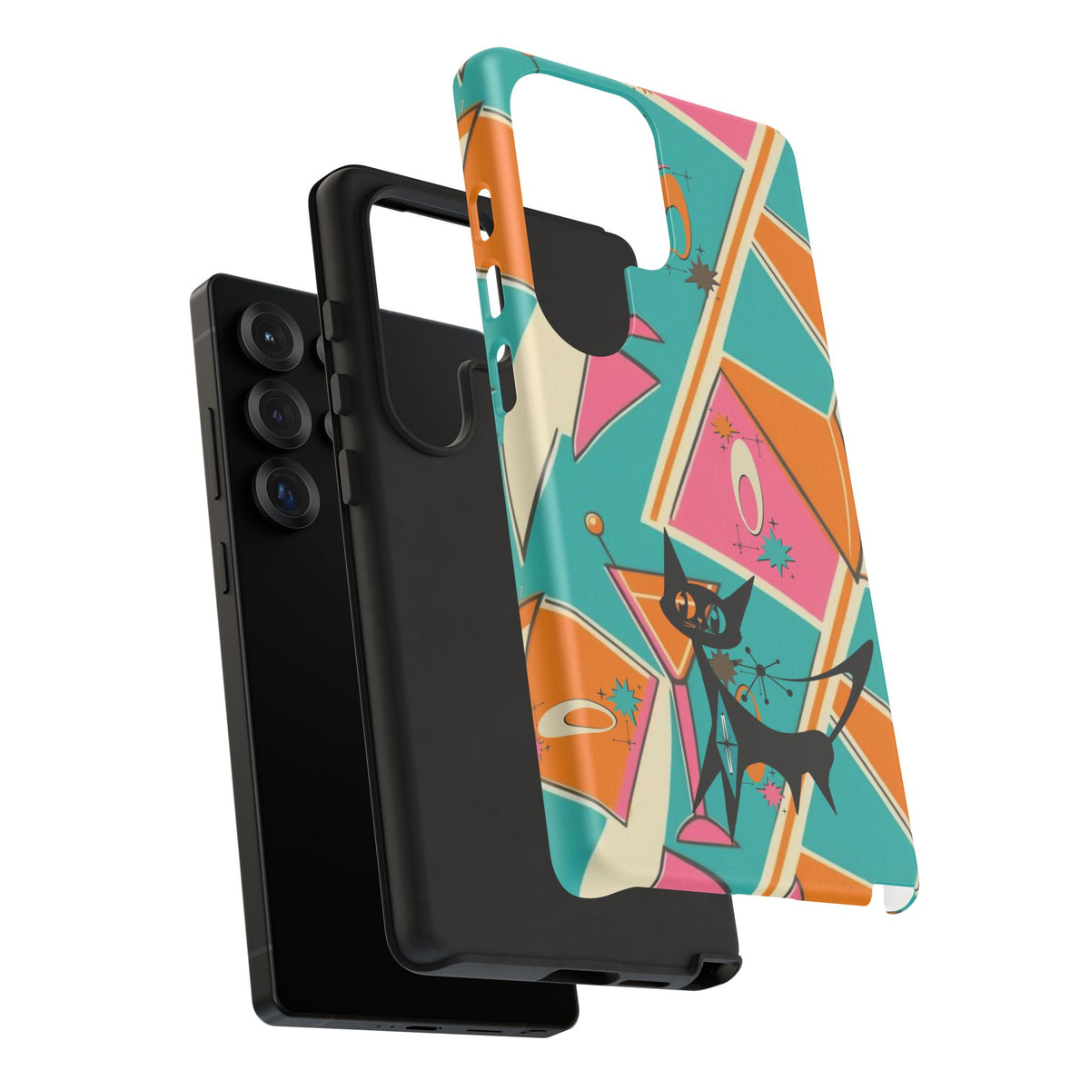 Atomic Cat Mid Mod Retro Cat Phone Case - Tough Cases for Stylish Cat Lovers