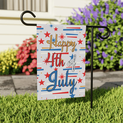 Mid Century Modern 4th of July Stars Garden Flag