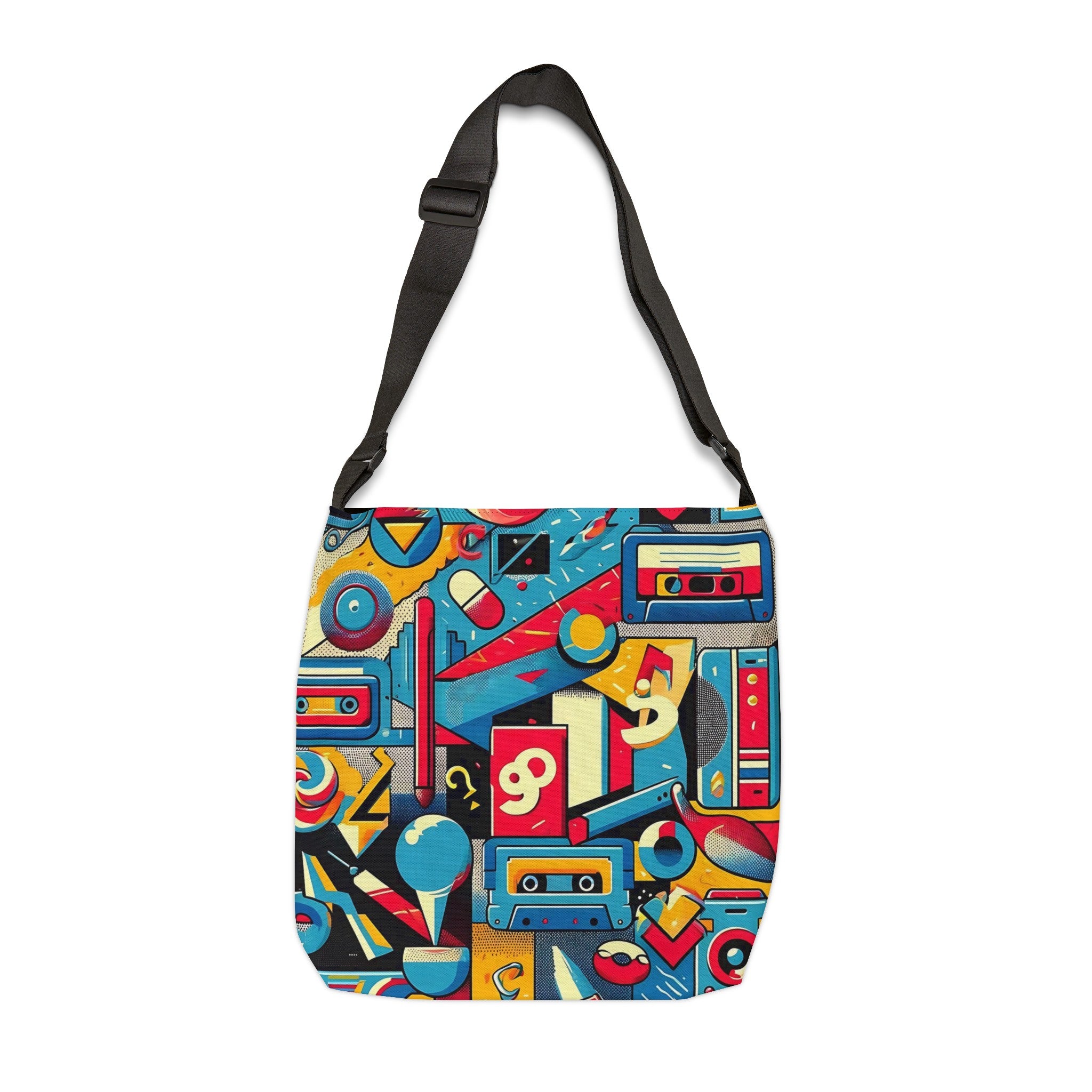 Hip 90s Retro Groovy Gifts For 90s Lover, Adjustable Tote Bag