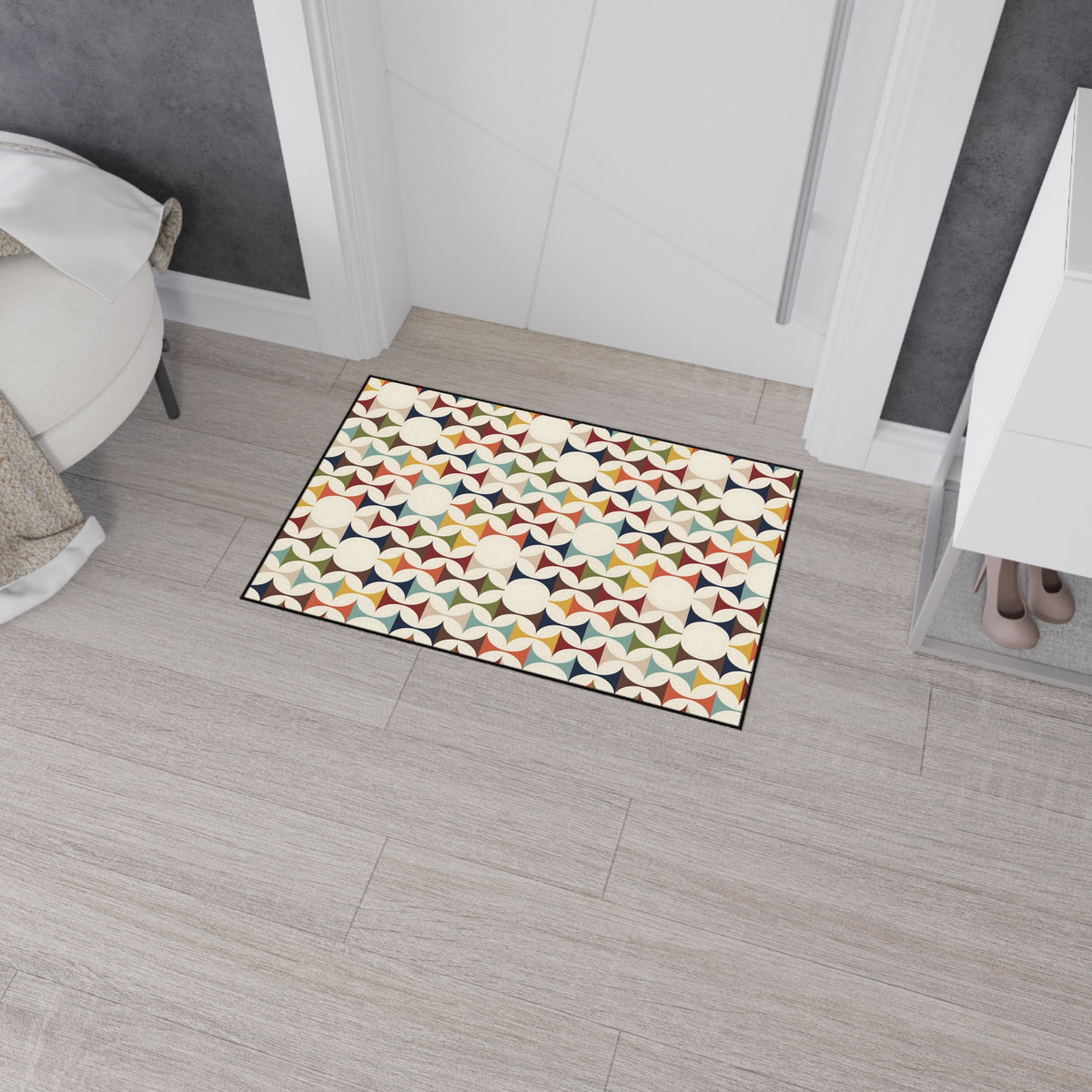 Mid Century Modern Scandinavian Designed Kitchen, Bath Heavy Duty Floor Mat - Mid Century Modern Gal