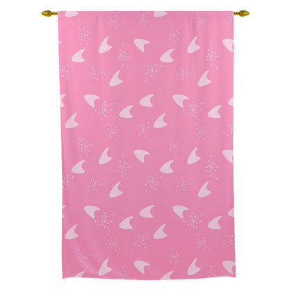 Atomic Pink Boomerang Retro Mod Tie Up Curtain - Mid Century Modern Gal