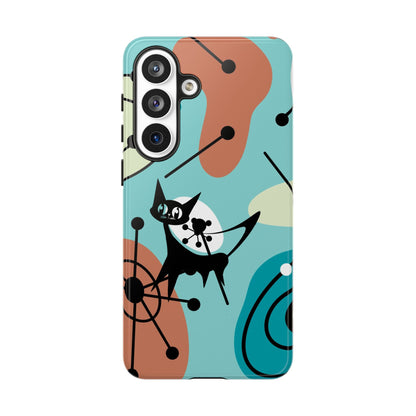 Atomic Kittie, Mid Century Modern Geometric Amoeba Retro Smart PhoneTough Phone