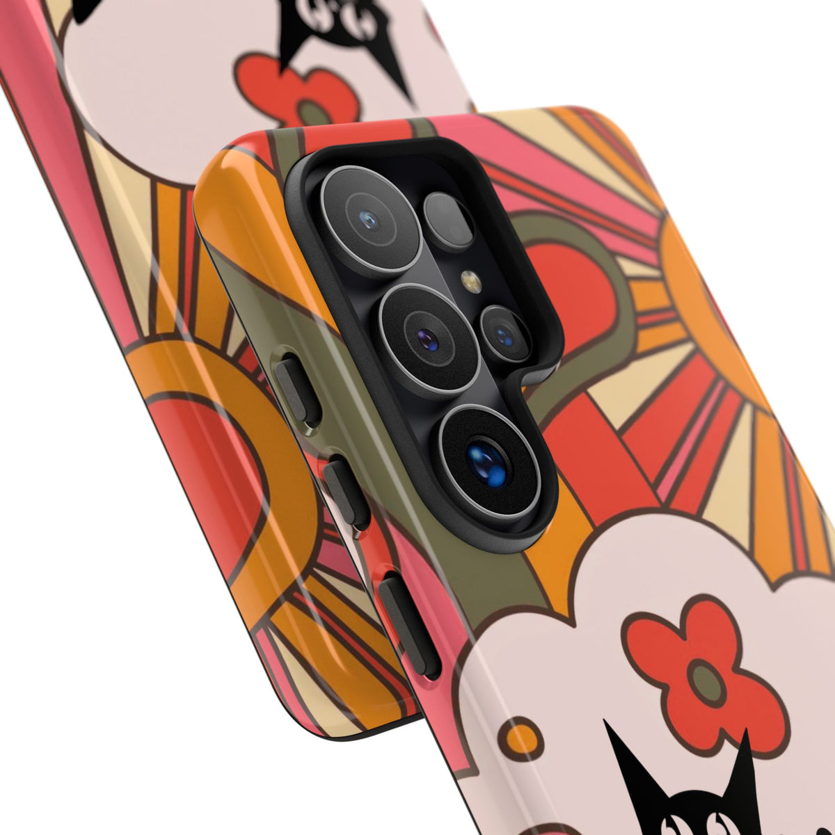 Atomic Cat, Retro Sunburst, Groovy Mod Smart Phone Tough Phone Cases