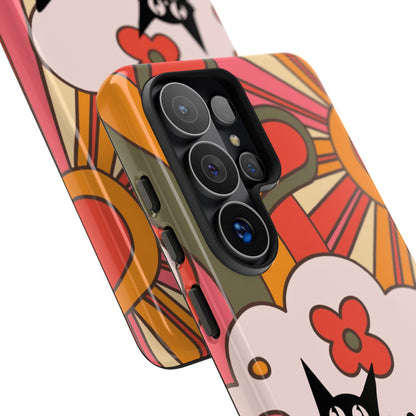Atomic Cat, Retro Sunburst, Groovy Mod Smart Phone Tough Phone Cases