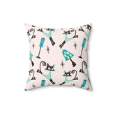 Mid Century Modern Atomic Cat Pillow And Insert - Mid Century Modern Gal
