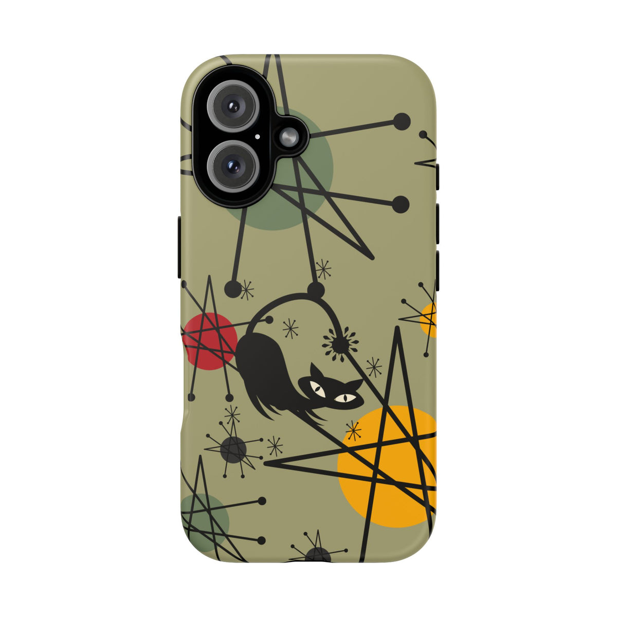 Mid Century Modern Atomic Cat, Retro Chic Groovy Mod Samsung, Smart Phone Tough Cases