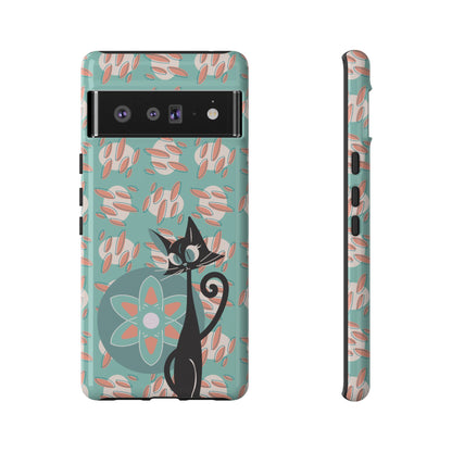 Atomic Cat, Mid Century Modern Funky Fun Smart Phone Tough Phone Cases