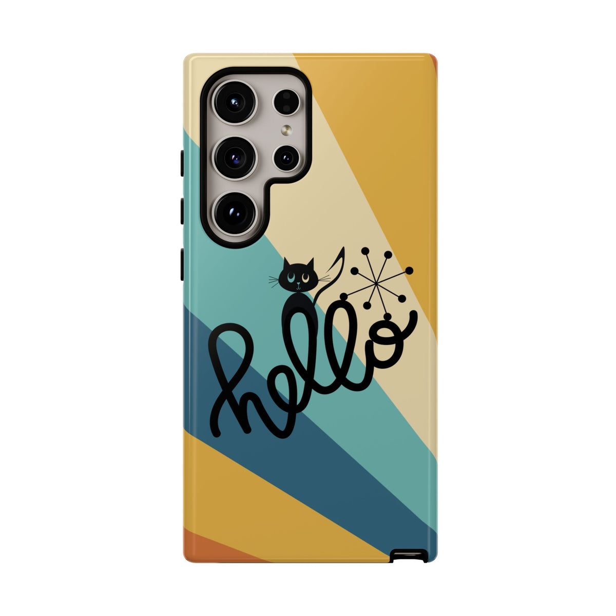 Atomic Groovy Cat, Retro, Kitschy, Hello Starburst, Mid Mod Smart Phone Tough Phone Cases