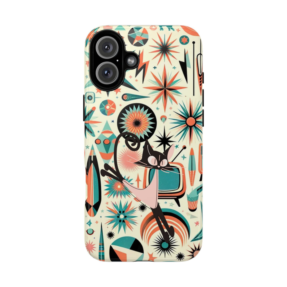 Atomic Kitty Boomerang Space Kitty Mid Century Modern Samsung, Smart Phone, Tough Cases