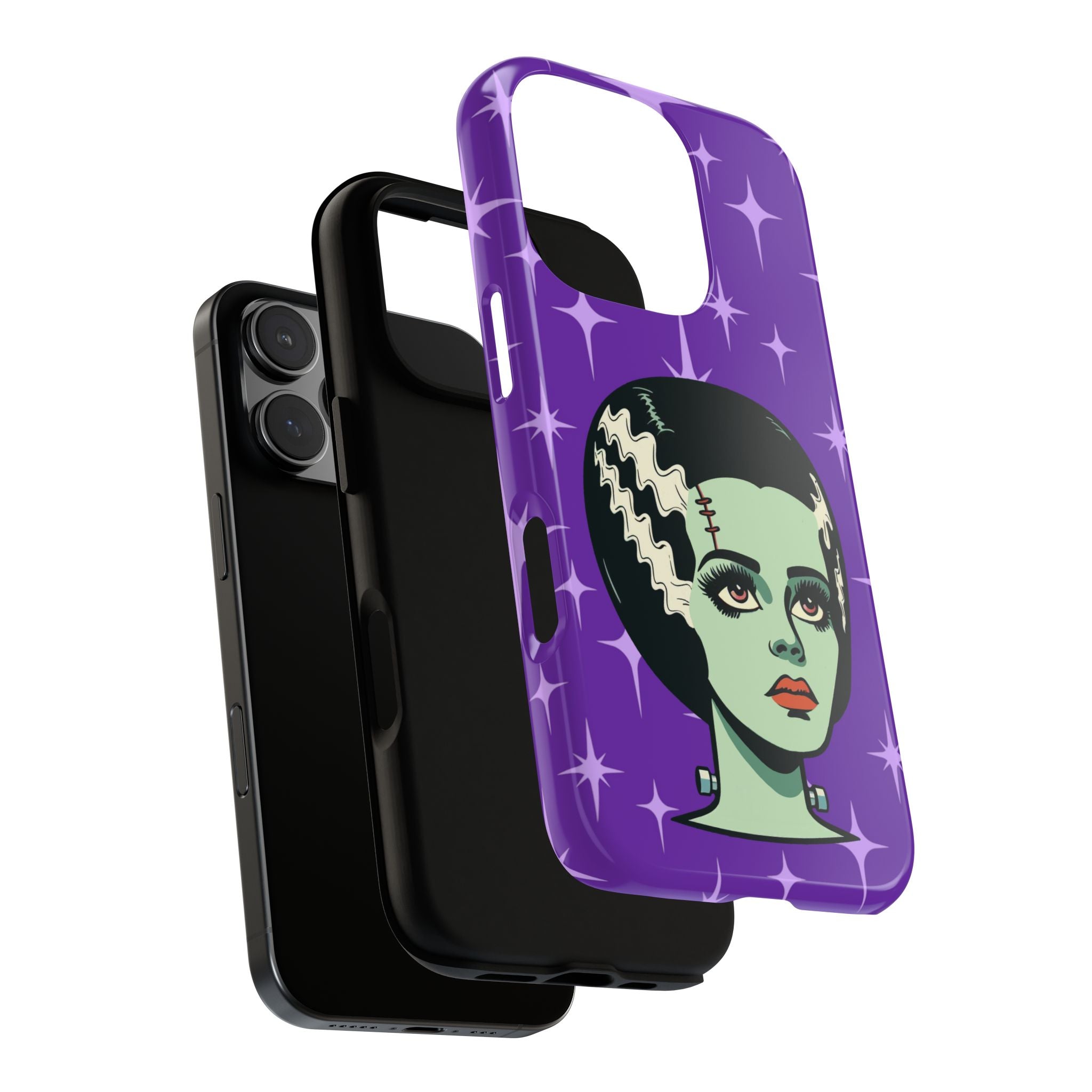 Bride of Frankenstein Retro Mid Mod Horror Buff Purple Halloween Tough Phone Case