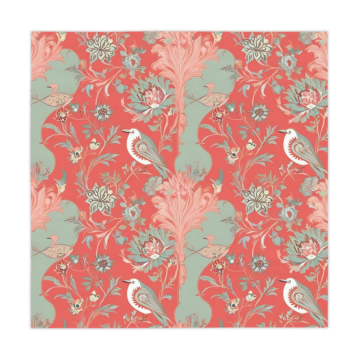 Chinoiserie Vintage Floral Tablecloth – Elegant Home Décor - Mid Century Modern Gal