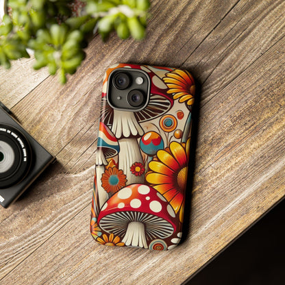 Colorful Mushroom Flower Phone Case - Boho Chic Design