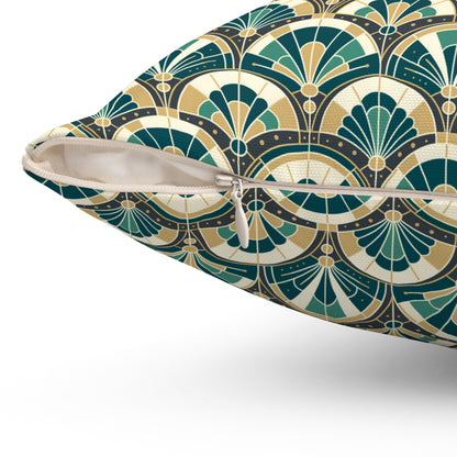Art Deco Peacock Inspired Pillow Cover and Insert - Mid Century Modern Gal