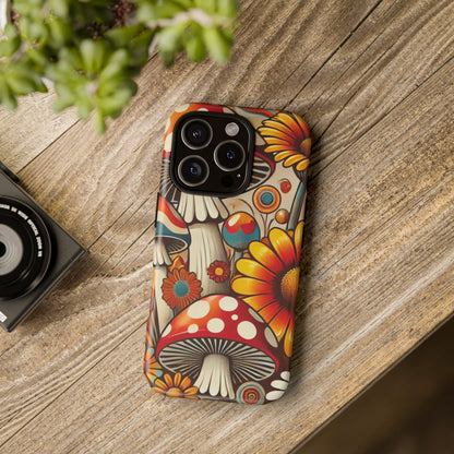 Colorful Mushroom Flower Phone Case - Boho Chic Design