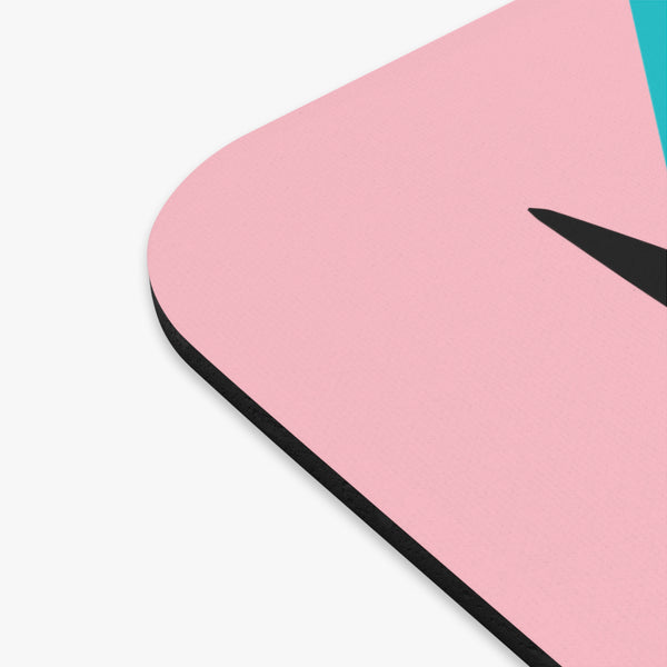 Atomic 50's Mod Cat, Retro Office, Desk Cubicle, Mid Mod, Pink, Aqua Blue, Mouse Pad (Rectangle)