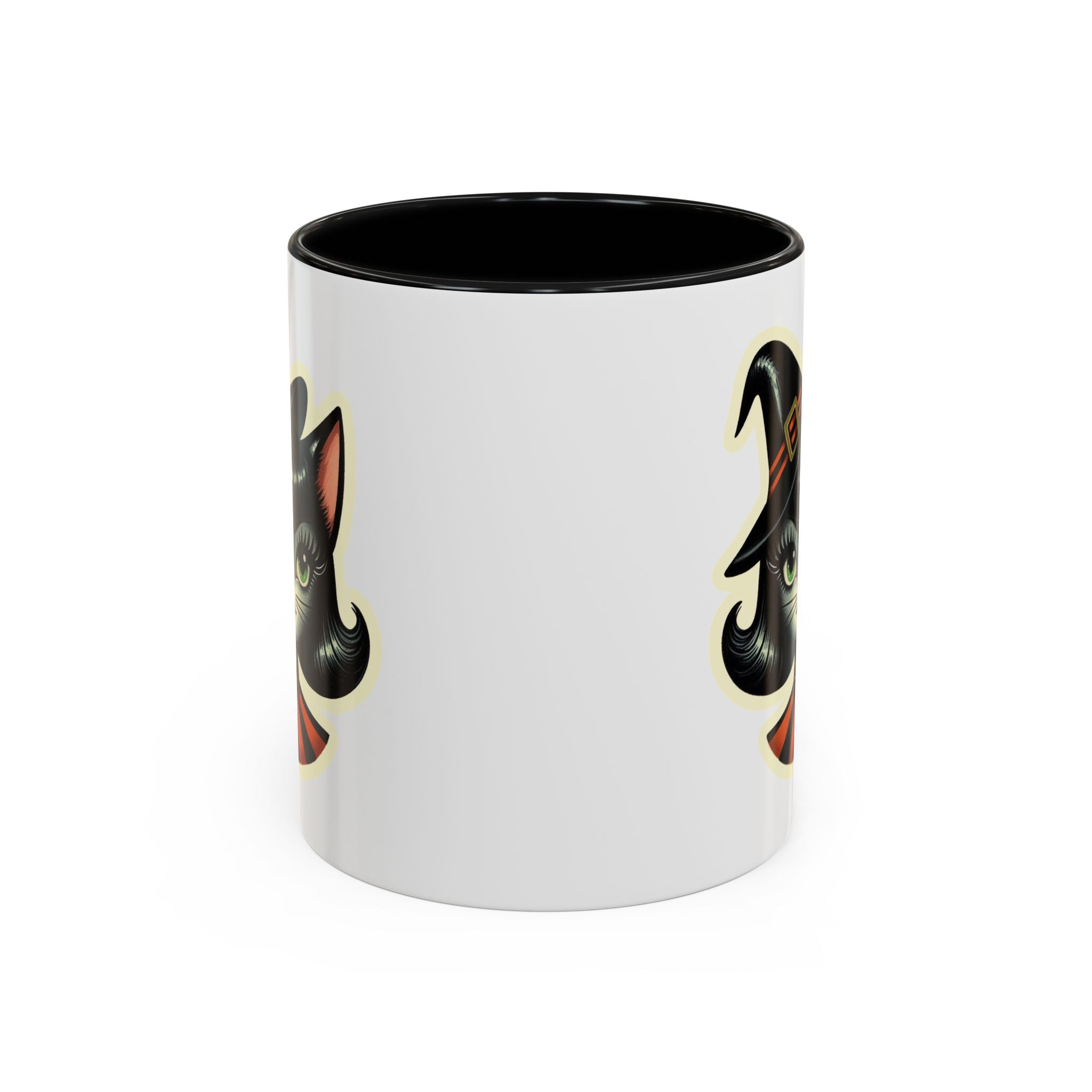 Vintage Halloween Black Cat Sexy Sexton Mid Century Modern Accent Coffee Mug - Mid Century Modern Gal