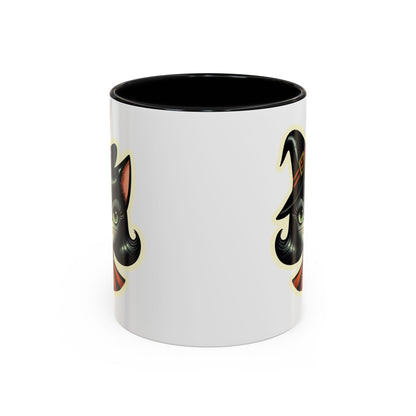 Vintage Halloween Black Cat Sexy Sexton Mid Century Modern Accent Coffee Mug - Mid Century Modern Gal