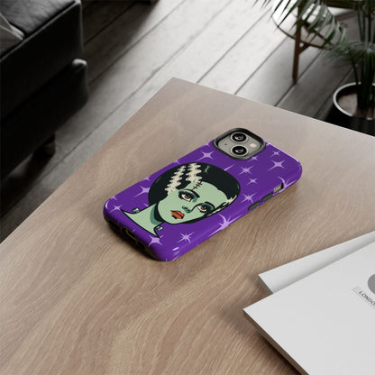 Bride of Frankenstein Retro Mid Mod Horror Buff Purple Halloween Tough Phone Case