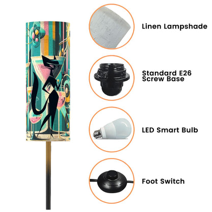 Atomic Cat Martini Mid Century Modern Barware Sexy Atomic Cat MCM Floor Lamp - Mid Century Modern Gal