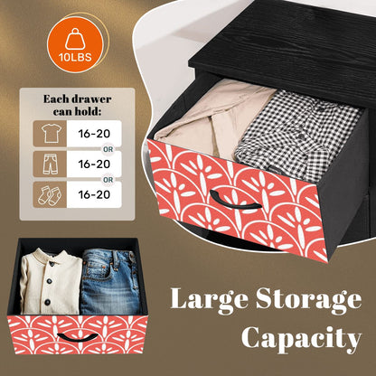 Mid Century Modern Stylish Art Deco Coral and White MCM 4-Drawer Dresser - Mid Century Modern Gal