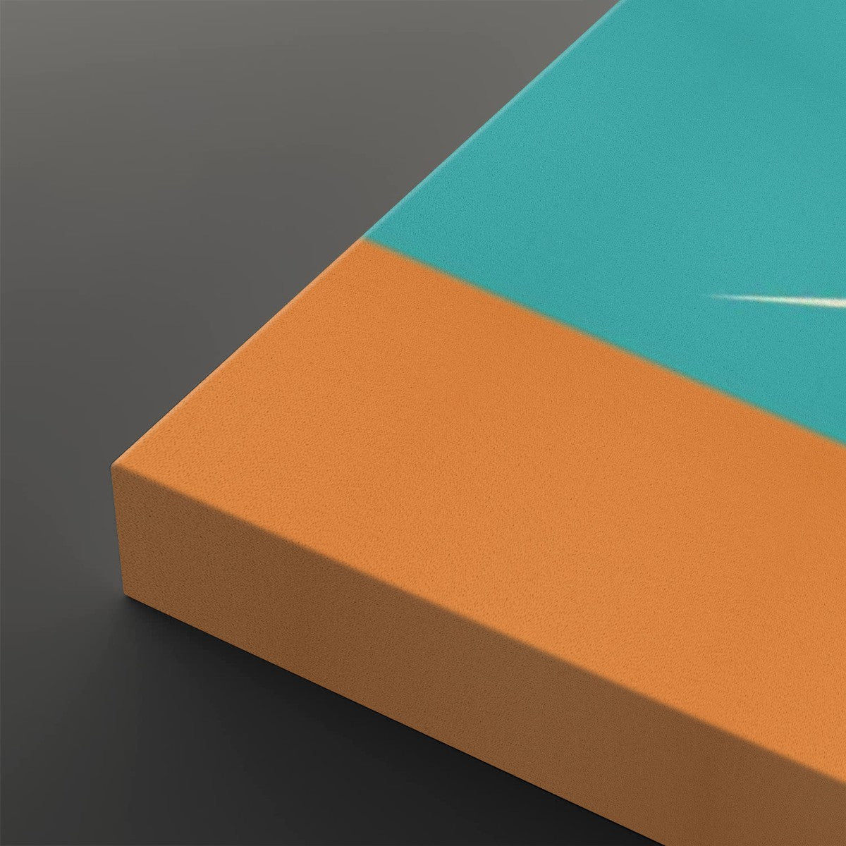 Atomic Cat Wall Art, Kitschy Mid Mod Teal Orange Retro TV Large Canvas - Mid Century Modern Gal