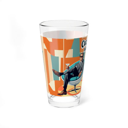Mid Century Modern Barware Glass, Mod 60s Retro Cocktail Hour Mixing Glass - 16oz Drinkware - Mid Century Modern Gal