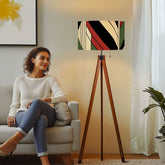 Bauahaus Mid Century Modern Black Green Cream Geometric Retro Tripod Floor Lamp - Mid Century Modern Gal