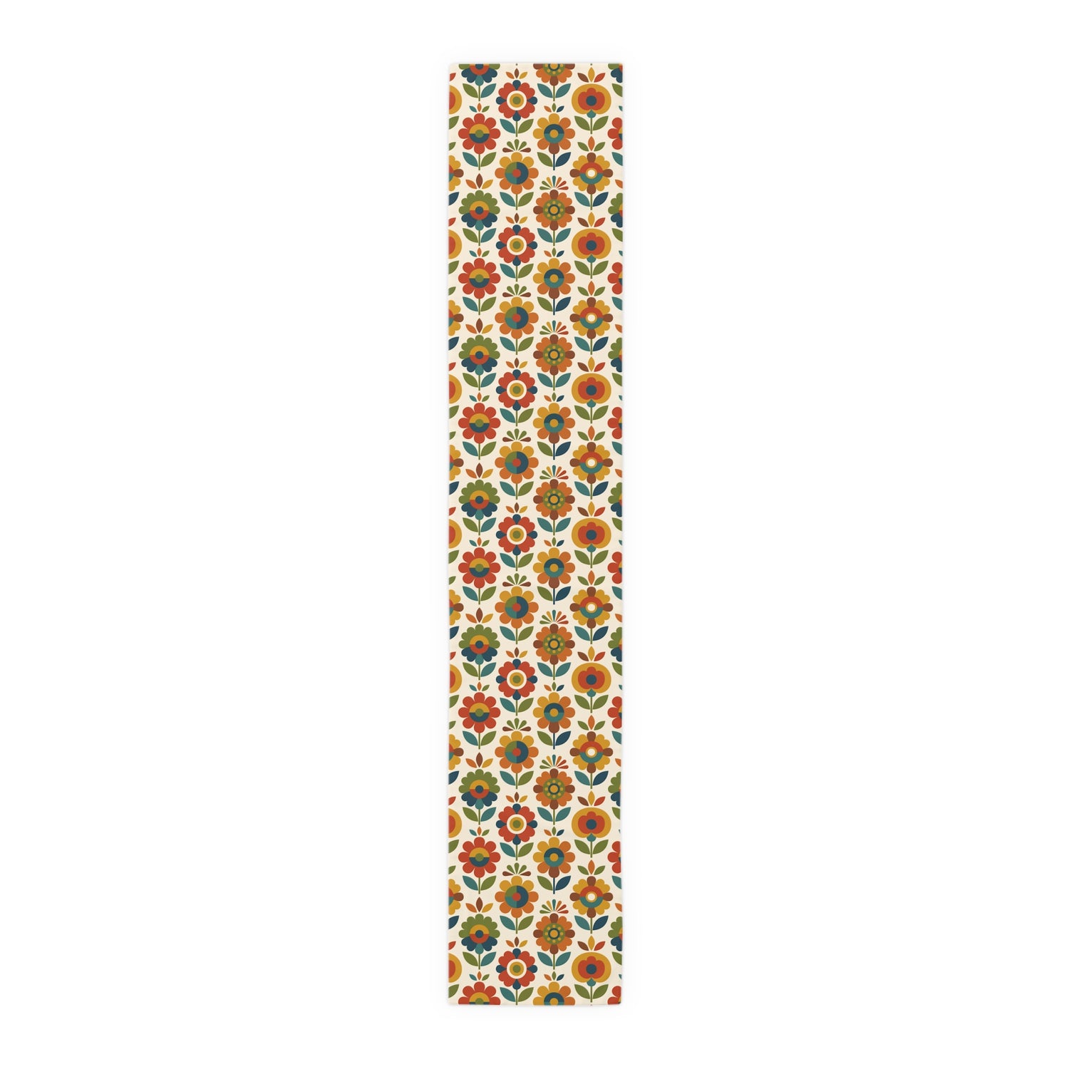 Mid Century Modern Scandinavian Floral Earth Tones Table Runner - Mid Century Modern Gal