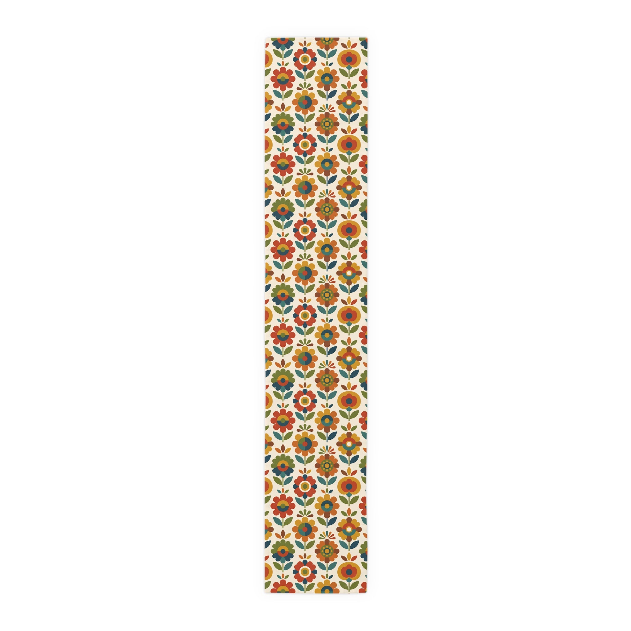 Mid Century Modern Scandinavian Floral Earth Tones Table Runner - Mid Century Modern Gal