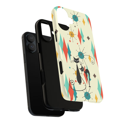 Atomic Kitty Cat, Mid Mod Franciscan Pattern, Kitsch Tough Phone Cases