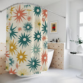 Mid Century Modern Atomic Starburst Shower Curtain - Mid Century Modern Gal