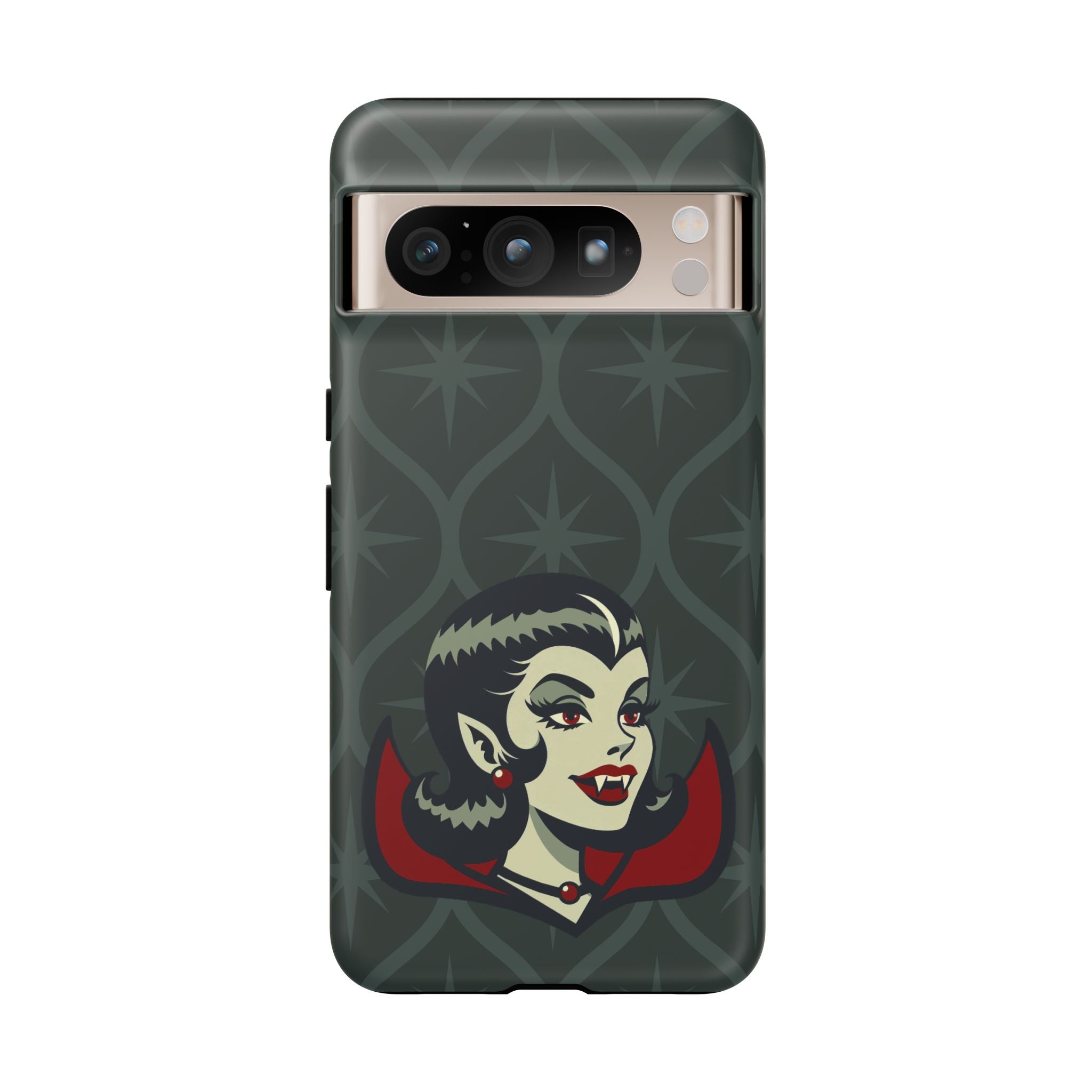 Vampire Dracula Girl Halloween Goth Horror Buff MCM Green Tough Phone Case