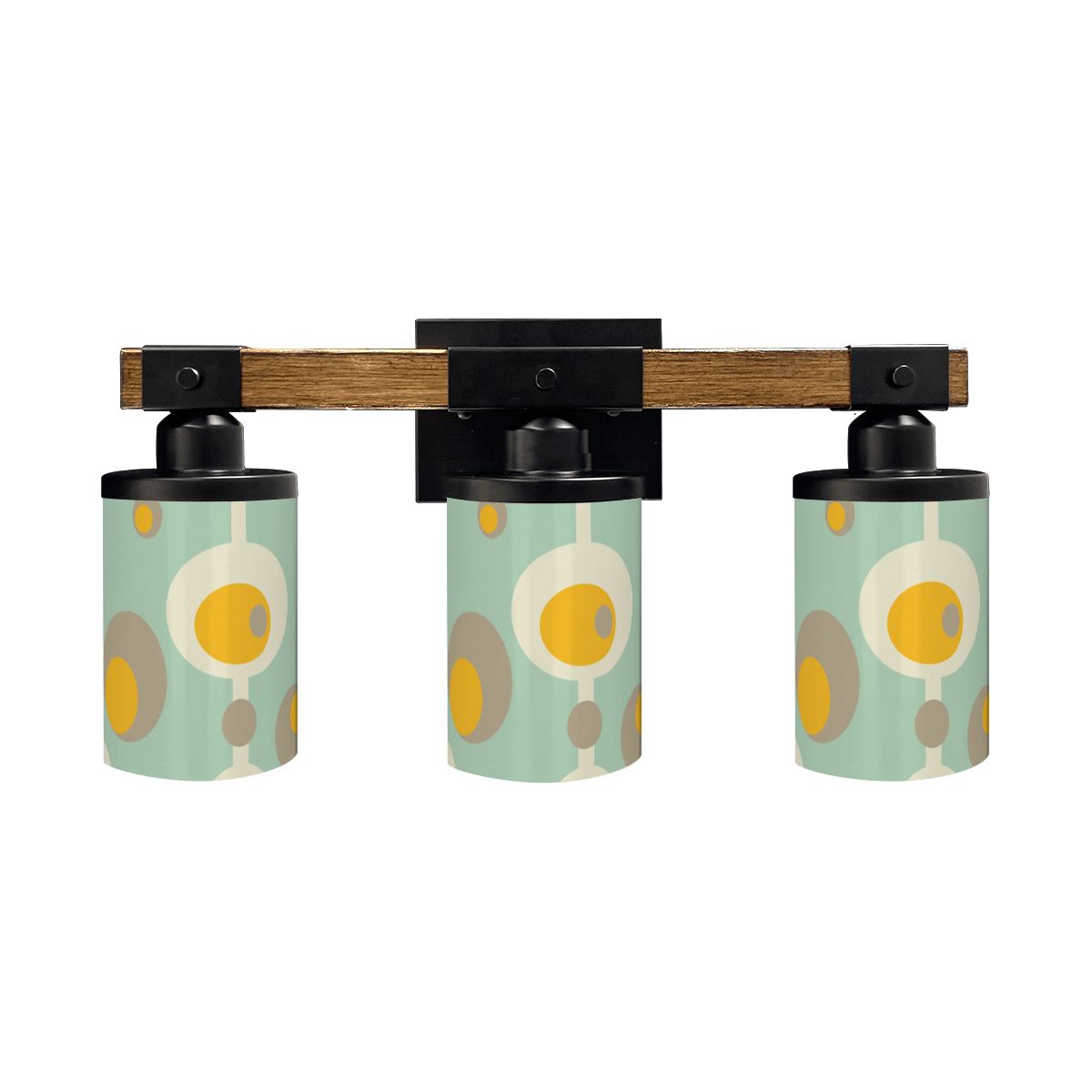 Mid Mod Groovy Orb, Mustard Yellow Mint Green MCM Vanity Light Fixture - Mid Century Modern Gal
