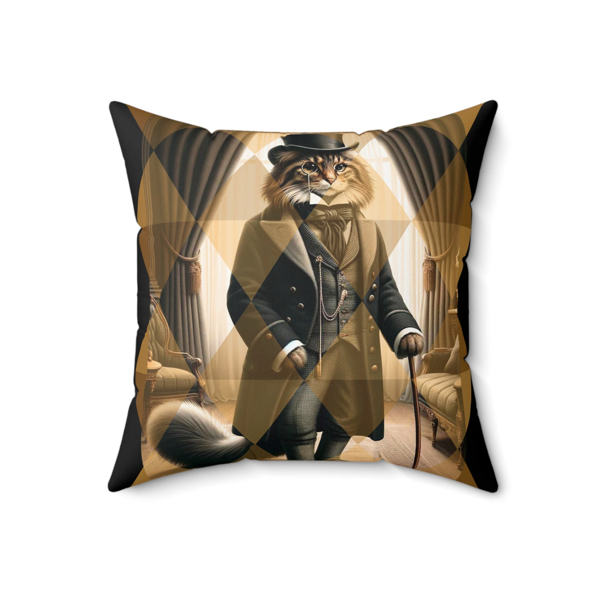 AristoCat, Kitschy Mid Century Modern, Den, Office, Kitsch Quirky Pillow And Insert - Mid Century Modern Gal