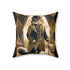 AristoCat, Kitschy Mid Century Modern, Den, Office, Kitsch Quirky Pillow And Insert - Mid Century Modern Gal