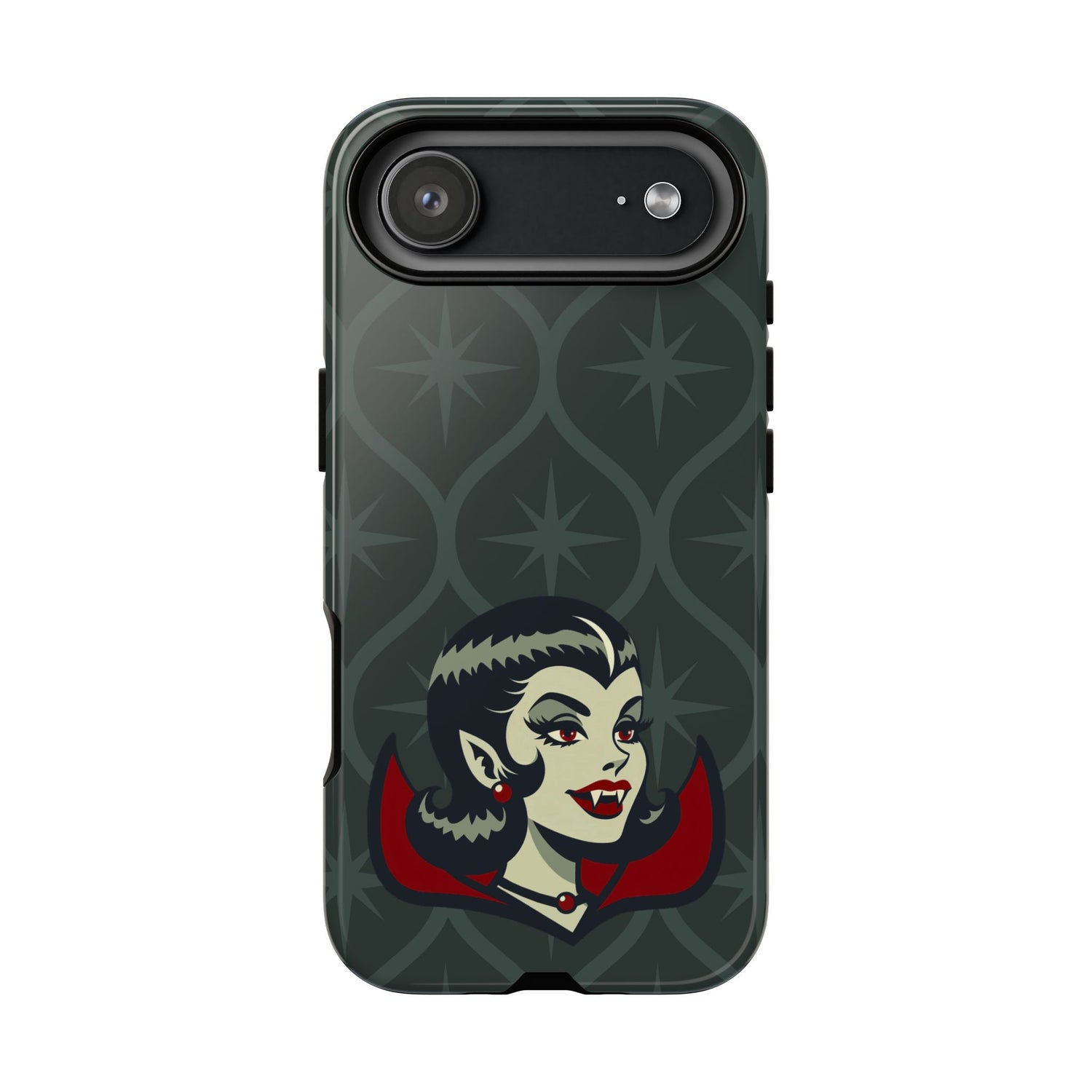 Vampire Dracula Girl Halloween Goth Horror Buff MCM Green Tough Phone Case