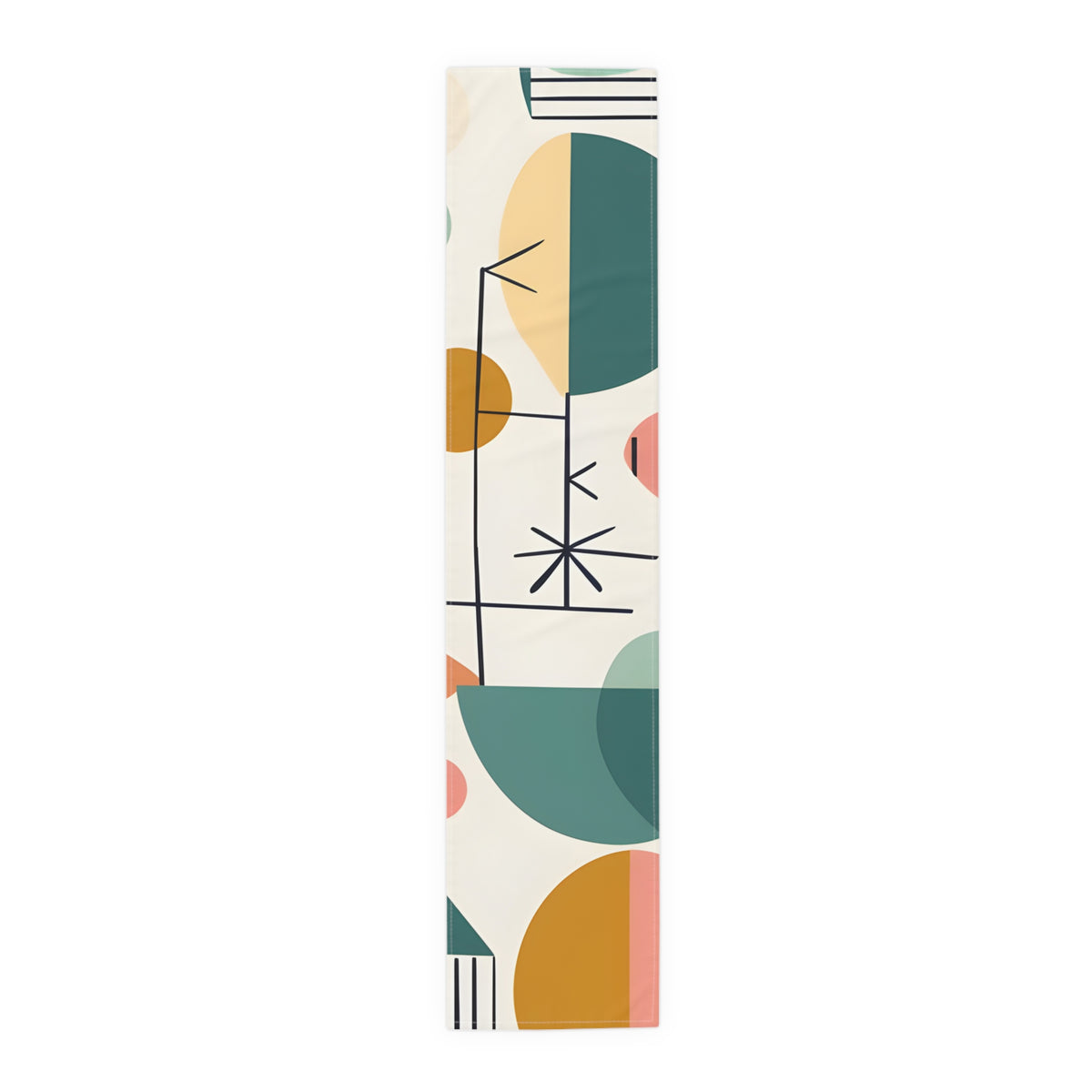 Mid Century Modern Scandinavian Designed Geometric Mod Boho Style Table Runner - Mid Century Modern Gal