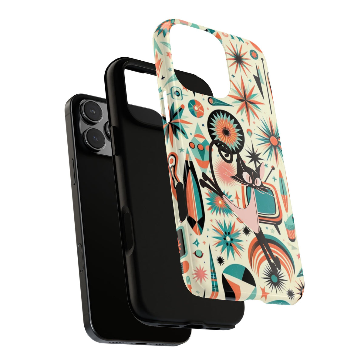 Atomic Kitty Boomerang Space Kitty Mid Century Modern Samsung, Smart Phone, Tough Cases