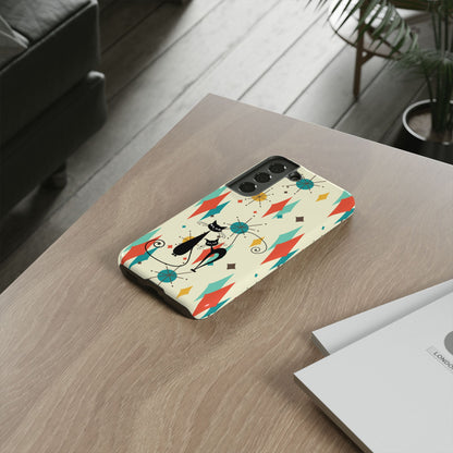 Atomic Kitty Cat, Mid Mod Franciscan Pattern, Kitsch Tough Phone Cases